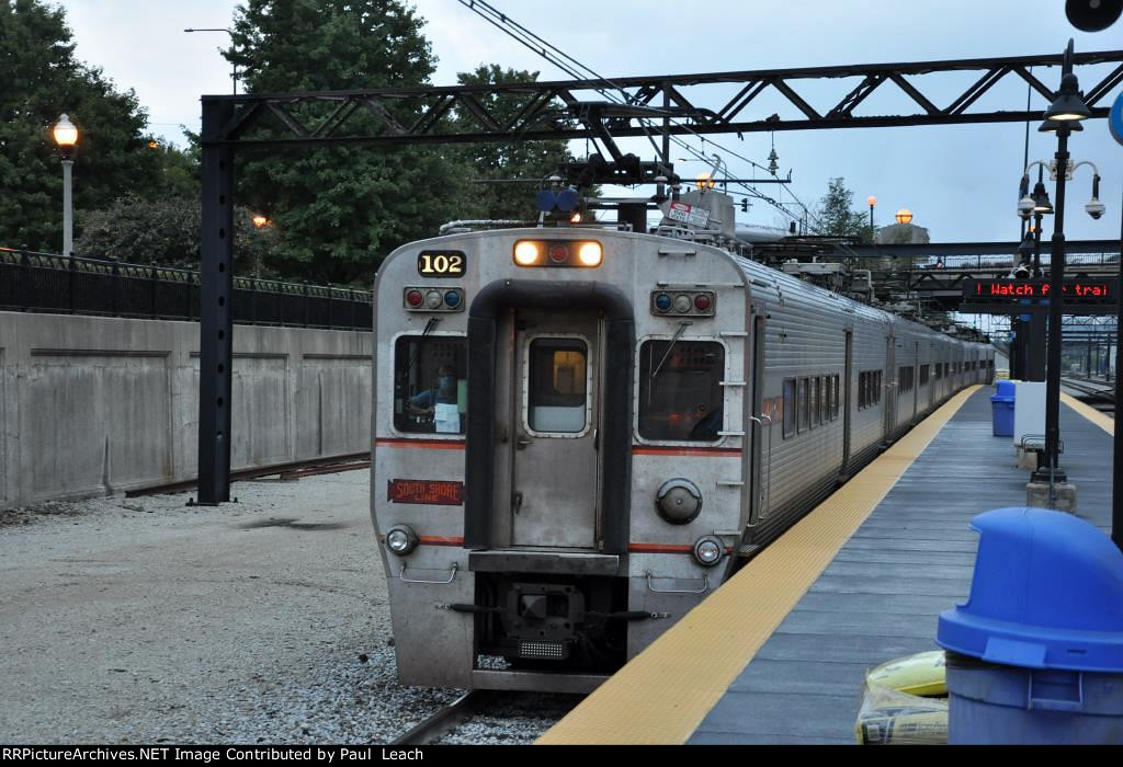 Inbound commuter approaches the station